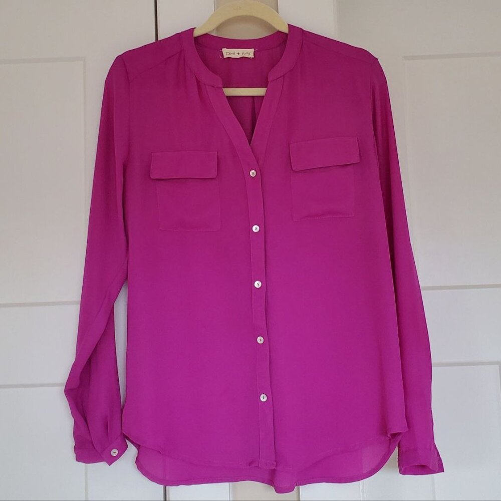 Pixi + Ivy Button-Down Purple Blouse. Size S